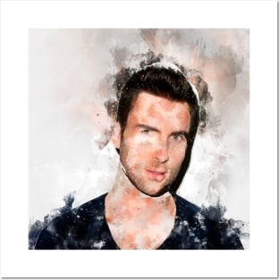 Adam Levine pop Portrait watercolour painting Posters and Art